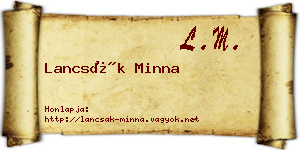 Lancsák Minna névjegykártya
